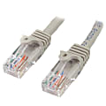 StarTech.com 6 ft Gray Snagless Cat5e UTP Patch Cable - Make Fast Ethernet network connections using this high quality Cat5e Cable, with Power-over-Ethernet capability - 6ft Cat5e Patch Cable - 6ft Cat 5e patch cable - 6ft Cat5e Patch Cord