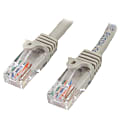 StarTech.com 6 ft Gray Snagless Cat5e UTP Patch Cable - Make Fast Ethernet network connections using this high quality Cat5e Cable, with Power-over-Ethernet capability - 6ft Cat5e Patch Cable - 6ft Cat 5e patch cable - 6ft Cat5e Patch Cord 1 thumbnail image