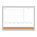 U Brands 4N1 Magnetic Dry Erase Combo Board, 23" x 17", Silver Aluminum Frame