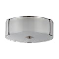 Luminance LED Round Flush Ceiling Mount Fixture, 14", 26 Watts, 3000K/Warm White, 2600 Lumen, Bright Satin Nickel/Etched Glass 1 thumbnail image