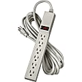 Fellowes® 6-Outlet Power Strip, 15' Cord, Platinum
