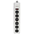 Fellowes® 6-Outlet Metal Power Strip, 6' Cord, Platinum