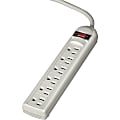 Fellowes® 6-Outlet Power Strip, 6' Cord, Platinum