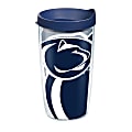 Tervis Genuine NCAA Tumbler With Lid, Penn State Nittany Lions, 16 Oz, Clear