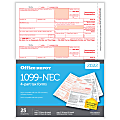 Office Depot® Brand 1099-NEC Laser Tax Forms, 4-Part, 3-Up, 8-1/2" x 11", Pack Of 25 Form Sets, NEC610592522 1 thumbnail image