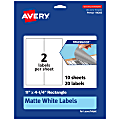 Avery® TrueBlock® Labels, 94266-TWMP10, Rectangle, 11" x 4-1/4", Matte White, Pack Of 20 1 thumbnail image