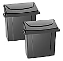 Alpine Sanitary Napkin Receptacles, 10" x 9" x 5", Black, Pack Of 2 Receptacles