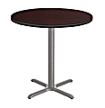 National Public Seating Round Café Table, X-Base, 42"H x 36"W x 36"D, Mahogany/Gray 1 thumbnail image