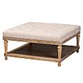 Baxton Studio Kelly Cocktail Ottoman, Beige