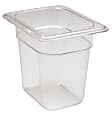 Cambro Camwear GN 1/8 Size 6" Food Pans, 4”H x 4-1/4”W x 6-5/16”D, Black, Set Of 6 Pans 1 thumbnail image