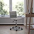 Flash Furniture Vinyl Low-Back Swivel Armless Task Chair, Light Gray/Gray 1 thumbnail image