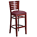 Flash Furniture Slat Back Restaurant Bar Stool, Burgundy/Mahogany