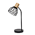 Simple Designs Industrial Farmhouse Fusion Adjustable Cage Wire Office Accent Desk Lamp, 18-1/4"H, Black 1 thumbnail image