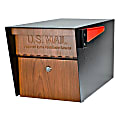 Mail Boss Mail Manager Locking Security Mailbox, 11-1/4"H x 10-3/4"W x 21"D, Wood Grain