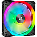 Corsair iCUE QL120 RGB 120mm PWM Single Fan - 1 Pack - 4.72" Maximum Fan Diameter - 1 x Fan(s) - 312.7 gal/min Maximum Airflow - 1500 rpm - Hydraulic Bearing - 4-pin - RGB LED - Rubber - 1 pc(s) - Case