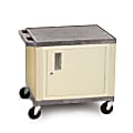 H. Wilson Plastic Utility Cart With Locking Cabinet, 26"H x 24"W x 18"D, Gray