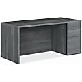 HON 10500 H105897R Pedestal Desk, 29.5"H x 66"W x 30"D, 3 x Box, File Drawer(s)Right Side, Sterling Ash 1 thumbnail image