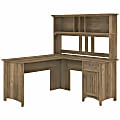 Bush Furniture Salinas 60"W L-Shaped Desk With Hutch, Reclaimed Pine, Standard Delivery