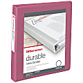 Office Depot® Brand 3-Ring Durable View Binder, 1" Round Rings, Dusty Rose