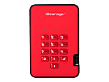 iStorage diskAshur² - Hard drive - encrypted - 2 TB - external (portable) - USB 3.1 Gen 1 - 5400 rpm - buffer: 8 MB - 256-bit AES, FIPS 197 - fiery red - TAA Compliant 1 thumbnail image