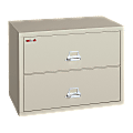 FireKing® Insulated 22"W Lateral 2-Drawer Records File Cabinet, Metal, Parchment