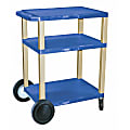 H. Wilson Plastic Utility Cart With Big Wheel Kit, 34"H x 24"W x 18"D, Blue
