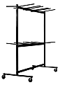 Alpine AdirOffice 1,000 Lb 2-Tier Steel Folding Chair Cart, 76-1/8"H x 67-3/4"W x 33-1/8"D, Black 1 thumbnail image