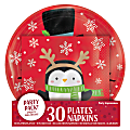 Amscan Christmas Snowy Friends Plates/Napkins Value Packs, 30 Plates And 30 Napkins Per Pack, Set Of 2 Packs 1 thumbnail image