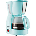 Brentwood TS-213BL 4 Cup Coffee Maker, Blue - 650 W - 4 Cup(s) - Multi-serve - Blue - Tempered Glass, Tempered Glass, Plastic, Metal, Glass Body 1 thumbnail image