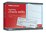 Office Depot® Brand Standard Blue Business Check Refills, Box Of 900