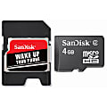 SanDisk® microSDHC™ 4GB Memory Card With Card Reader