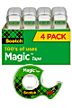 Scotch® Magic™ Tape, Invisible, 3/4 in. x 300 in., 4 Tape Rolls with Dispensers, Clear, Back to School Supplies and College Essentials for Students and Teachers 1 thumbnail image