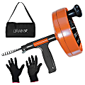 DrainX® Heavy-Duty-Steel Pro Drum Drain Auger, 25’, Orange