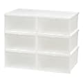 IRIS® Stacking Men's Shoe Storage Containers, 6 5/8" x 12" x 13 1/4", White, Case Of 6