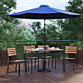 Flash Furniture Lark 7-Piece All-Weather Patio Set, 29-1/2”H x 30”W x 48”D, Navy