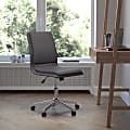 Flash Furniture Madigan Faux Leather Mid-Back Armless Swivel Task Office Chair, Gray
