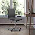 Flash Furniture Madigan Faux Leather Mid-Back Armless Swivel Task Office Chair, Gray 1 thumbnail image