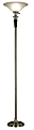 Kenroy 72" Torchiere Floor Lamp, Tobacco/Brushed Steel Finish
