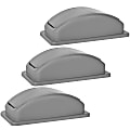 Alpine Slim Trash Can Swinging Dome Lids, 20" x 12", Gray, Pack Of 3 Lids