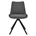 Eurostyle Vind Faux Leather Swivel Side Chair, Gray/Black