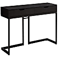 Monarch Specialties Accent Table With Drawers, Rectangular, Cappuccino/Black