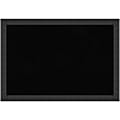 Amanti Art Mezzanotte Non-Magnetic Cork Bulletin Board, 26" x 18", Black Wood Frame