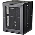 StarTech.com Wallmount Server Rack Cabinet - Hinged Enclosure - 15U - Wallmount Network Cabinet - 16.1in Deep - Use this wall mount network cabinet to mount your server or networking equipment to the wall with a hinged enclosure for easy access