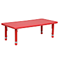 Flash Furniture Rectangular Activity Table, 23-3/4"H x 24"W x 48"D, Red