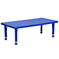 Flash Furniture Height-Adjustable Activity Table, Rectangular, 14 1/2"–23 3/4"H x 24"W x 48"D, Blue