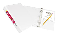 Avery® 3-Ring Durable View Mini Binder With DuraHinge®, 1" Round Rings, White