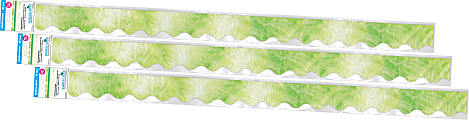 Barker Creek Double-Sided Scalloped-Edge Border Strips, 2-1/4" x 36", Lime Tie-Dye, Pack Of 39 Strips