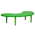 Flash Furniture Half-Moon Adjustable Activity Table, 23-3/4" x 35", Green