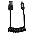 StarTech.com 0.3m (1ft) Coiled Black Apple 8-pin Lightning Connector to USB Cable for iPhone / iPod / iPad - 11.81" Lightning/USB Data Transfer Cable for iPhone, iPod, iPad