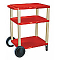 H. Wilson Plastic Utility Cart With Big Wheel Kit, 34"H x 24"W x 18"D, Red